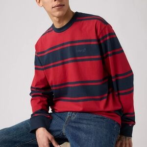 Long Sleeve Cotton T Shirt From Levi's Red Tab| Medium| Tan, Poppy Red, Teal